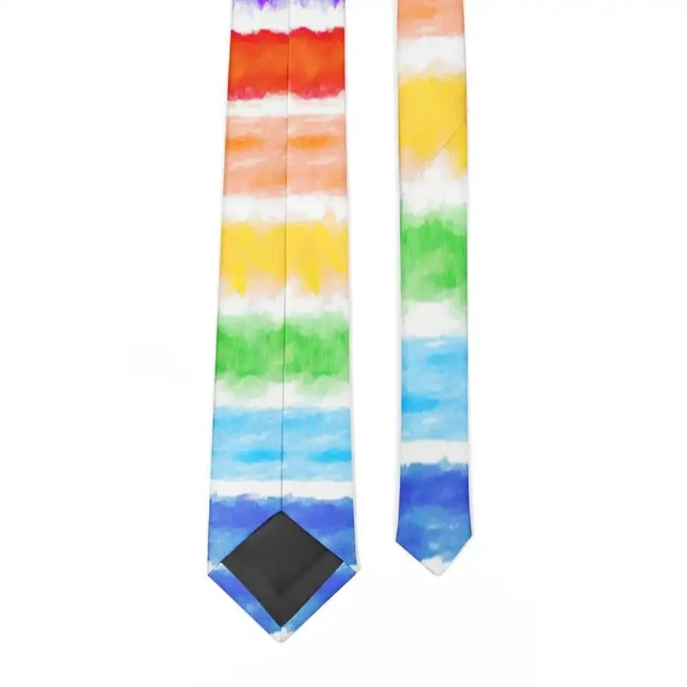 Fashion 8cm Rainbow Tie Adjustable Narrow Colorful Tie Hand Tied Soft Men Necktie Shirt