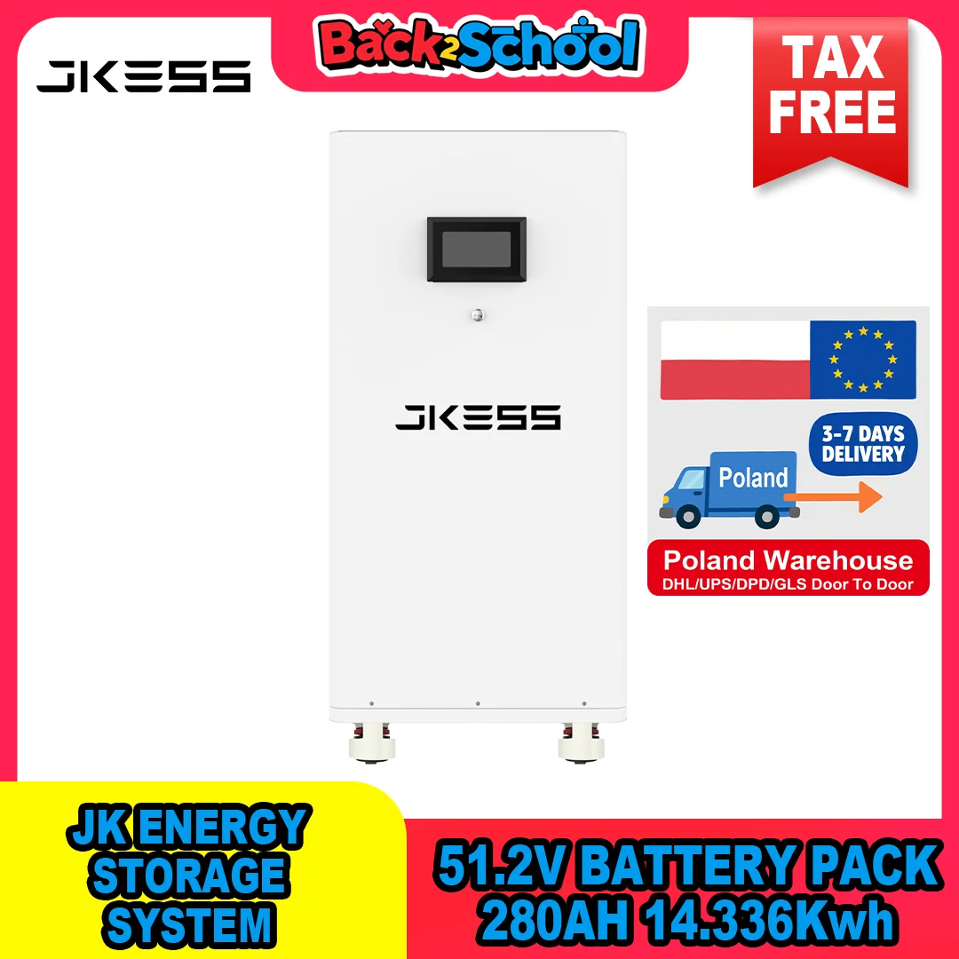 مجموعات بطارية JKESS Lifepo4 48V 51.2V 280AH 15KW Lifepo4 مجموعات البطارية قوة البنك لتخزين الطاقة الشمسية خالية من الضرائب مخزون الاتحاد الأوروبي للبيع