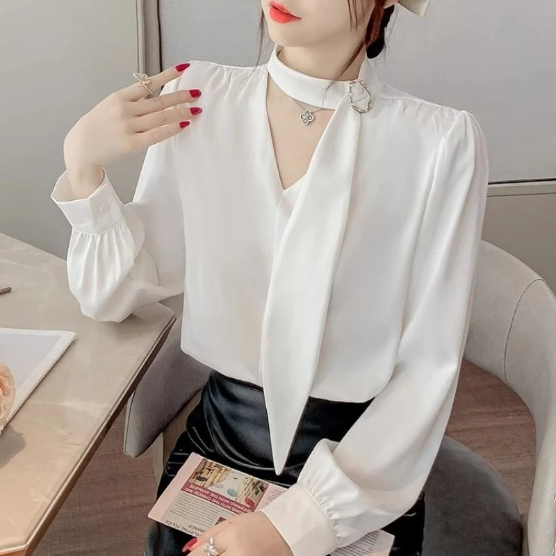 Camicia e camicetta da donna in chiffon a maniche lunghe Promozione Elegante lusso Nuova collezione 2025 Top femminili di moda giapponese Harajuku