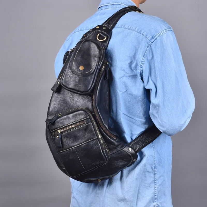 

New Men's Chest Bag Large Capacity Crossbody Multi functional Outdoor Waist Bag Shoulder Bag