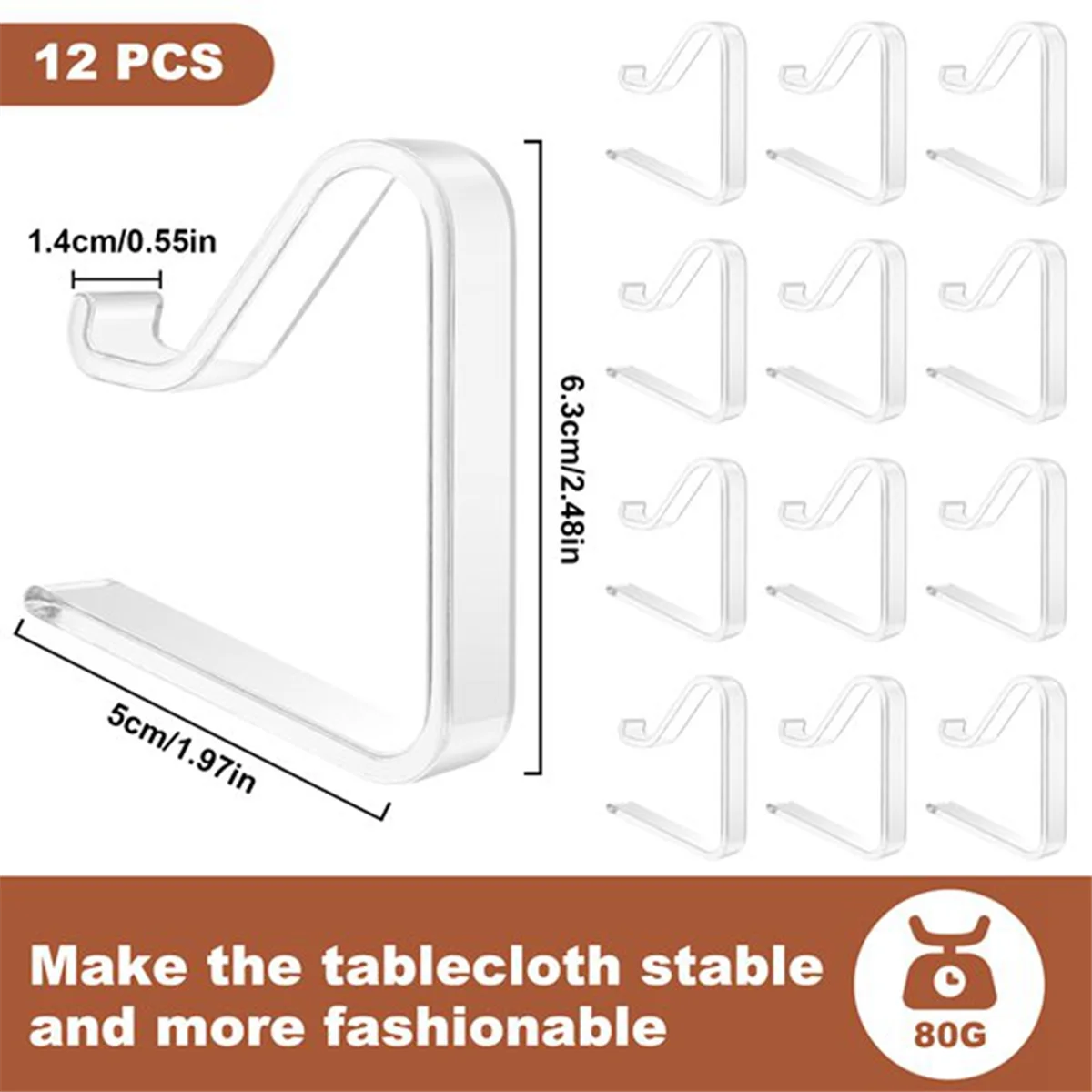 2026 NEW 12 Pieces Transparent Tablecloth Clips, Table Cloth Clips,Windproof Table Cover Holder Clamps.Table Cloth Holder A