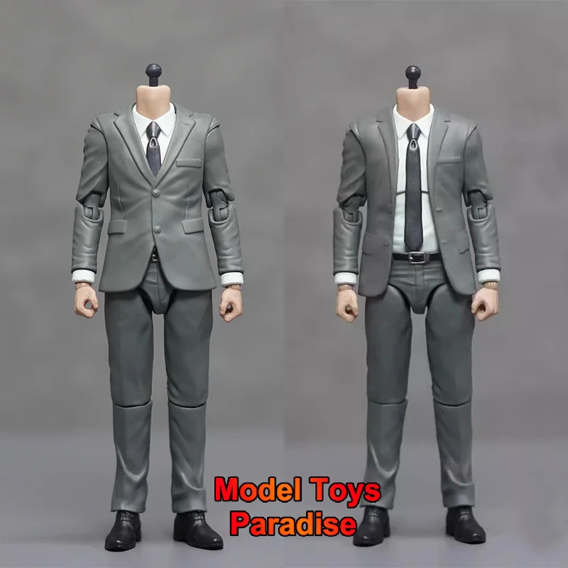 

1/12 Scale Male Soldier Grey Western Style Clothes Body with Replaceable Hands Accessory Fit 6inch Action Figure Head Carving