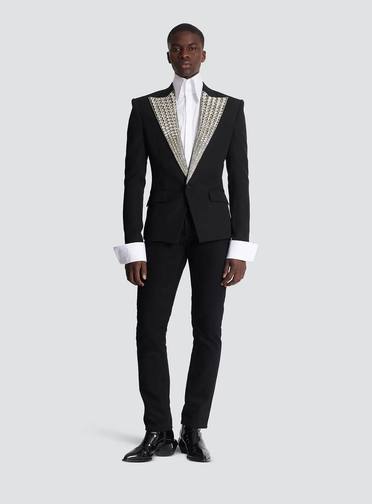 Customized Luxury Tuxedos Wedding For Groom Beaded Crystal Men Peaked Lapel One Button  Coat 1 Piece Special Occasion Jacket