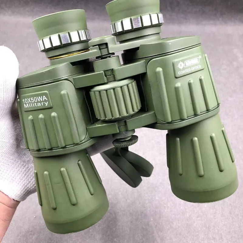 Military Green 10X50 Large Eyepiece Ultra Wide Angle Telescope Hd High Power Outdoor Camping Low Light Night Vision