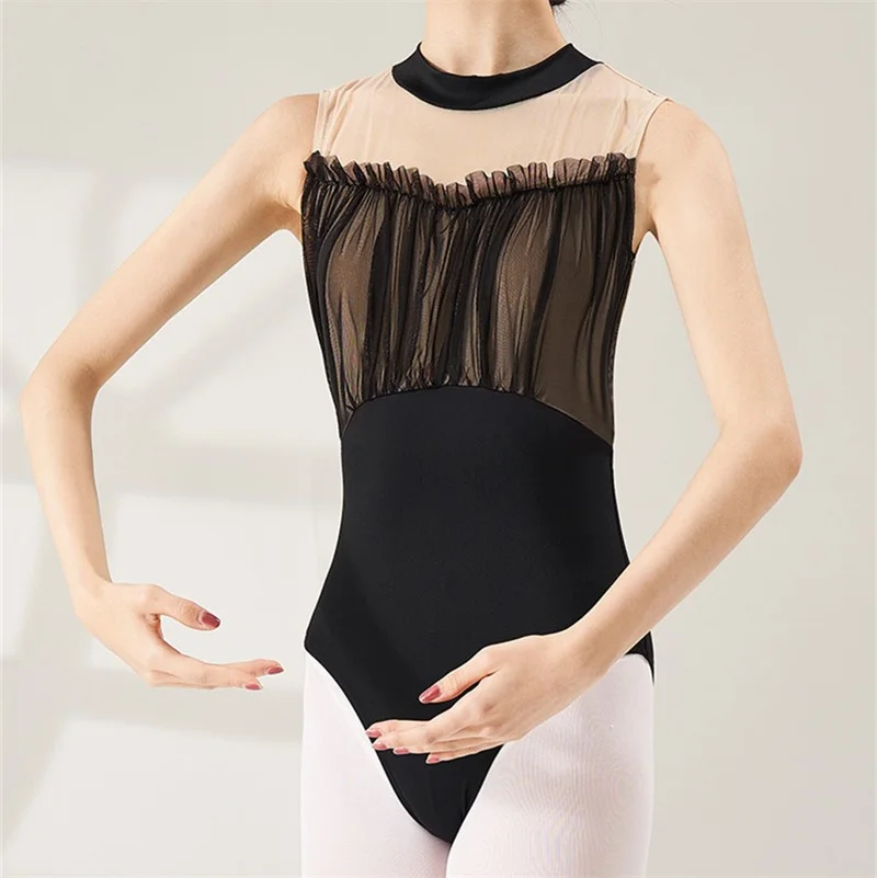 Hete Verkoop Elegante Mode Hoge Kwaliteit Yoga Latin Ballroom Ballroom Ballet Dans Mesh Vrouwen Volwassen Sexy Maillots