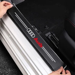 Car Sticker Trunk Door Sill Protector Anti-scratch Threshold Decals For Audi A3 A4 A6 A7 A8 Q3 Q5 Q7 Logo Carbon Fiber Strips