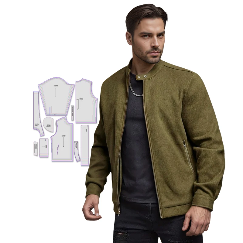 Sewing patterns for Men's Bomber in 7 sizes（XS-XXL）, beginner sewing kit for Men's clothing,gift for sewing enthusiasts.