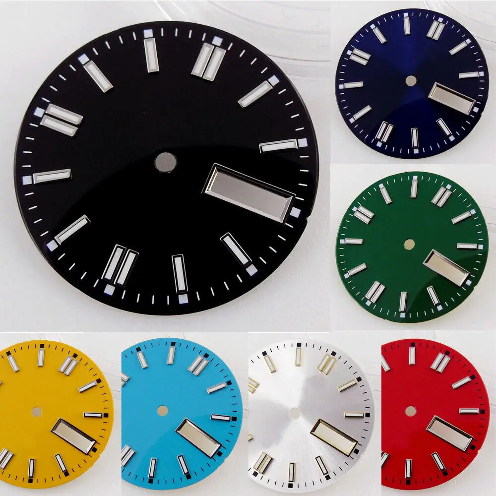 

Dual Calendar For NH36/NH36A 29mm Watch Dial Watch Face Multi Color Date/Day