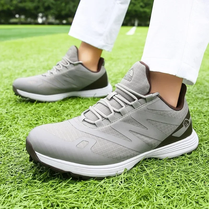 Spikes Golf Shoes para homens, tênis de golfe profissional masculino leve, novo