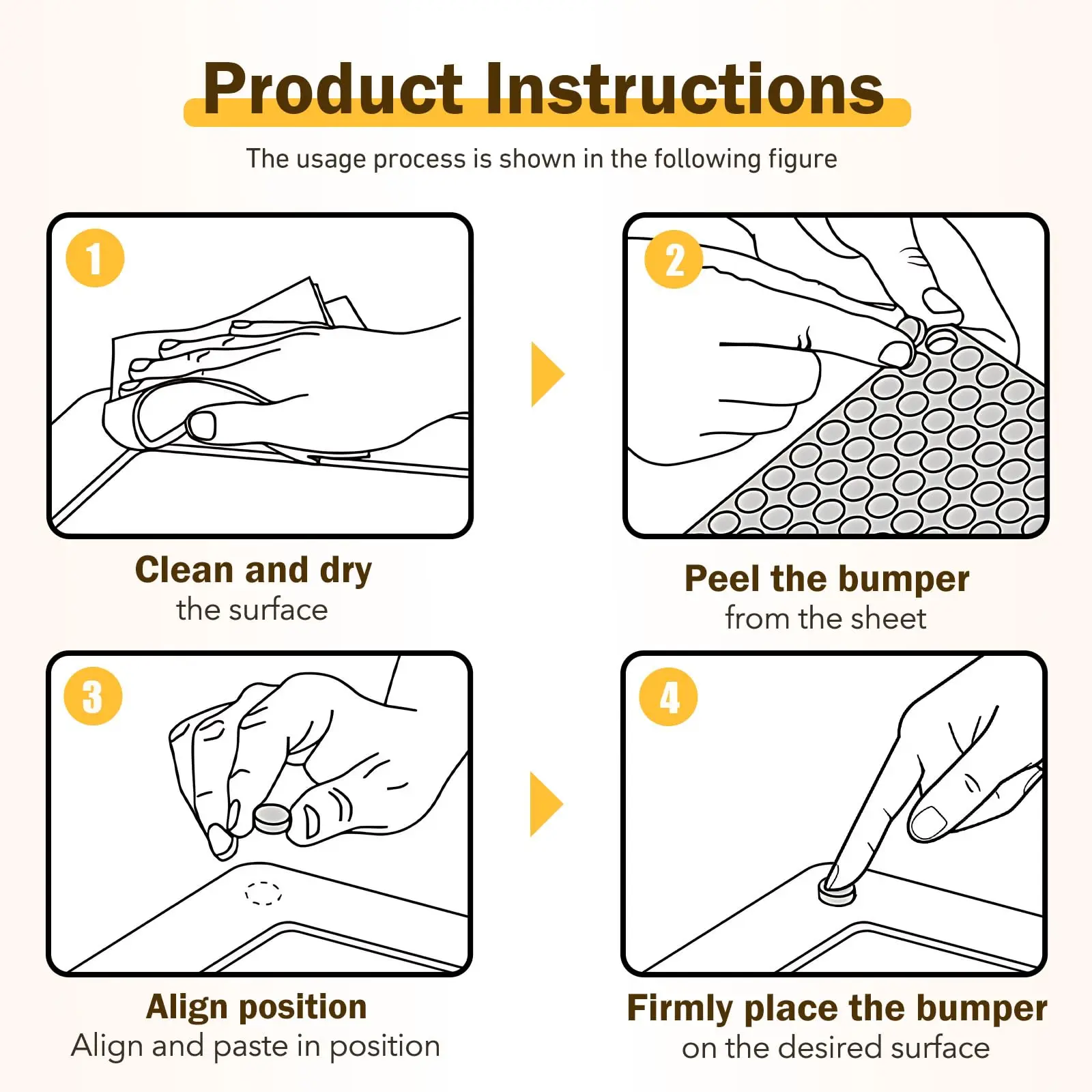 100pcs  Adhesive Rubber Feet Silicone, Slam Stopper Non Slip Furniture Pads Wall Protector for Cutting Board, Drawers,  Cabinet