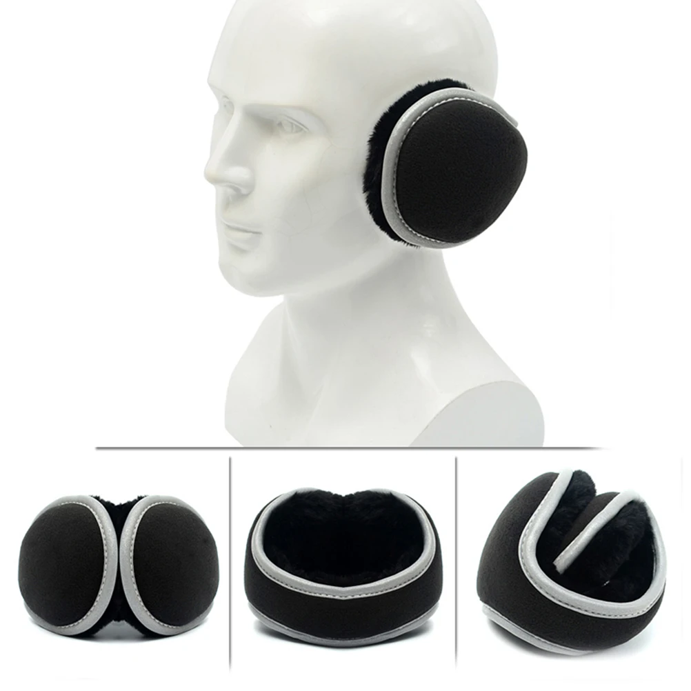 

Warmer Foldable Ear Muffs for Men Thicken Earmuff Black Covers Cold