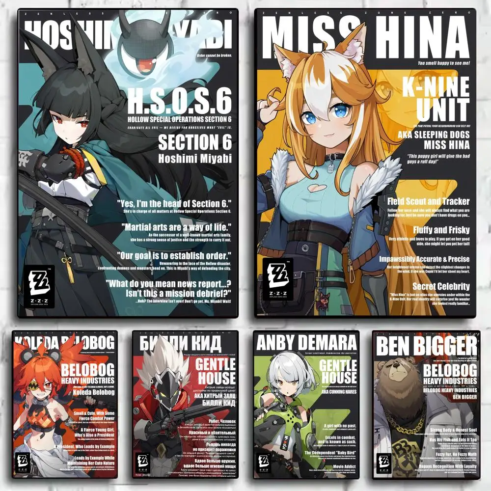 Game Z-Zenless Zone Zero ZZZ Poster Modern Aesthetic Wall Art Print for Living Room Bedroom Office Home Decor Gift Trendy Art