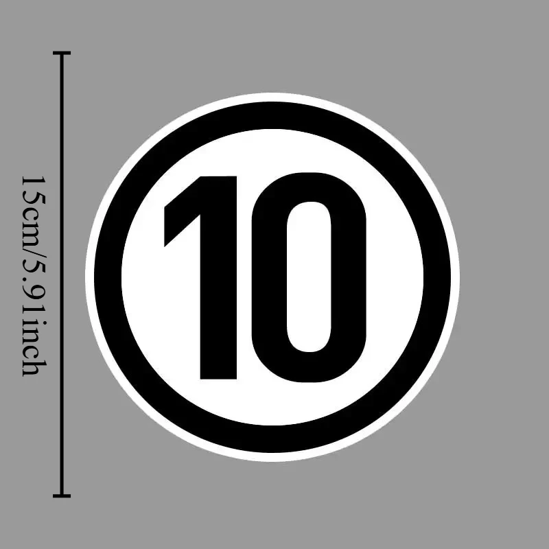 1Pc 2D Flat Racing Round Number Vinyl Sticker, Waterproof Decal For Car Motorcycle Window Bumper Laptop Decor, Holiday Gift