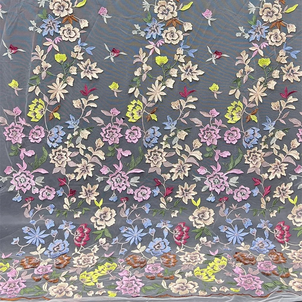 1Yard price floral embroidery fabric mesh embroidery fabric