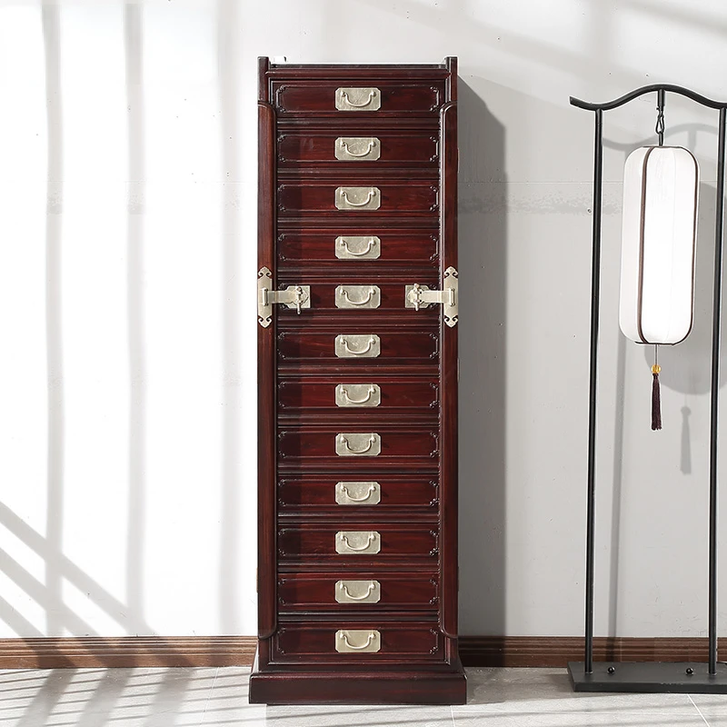 Twelve drawers of rosewood filing cabinet with lock drawer storage long cabinet