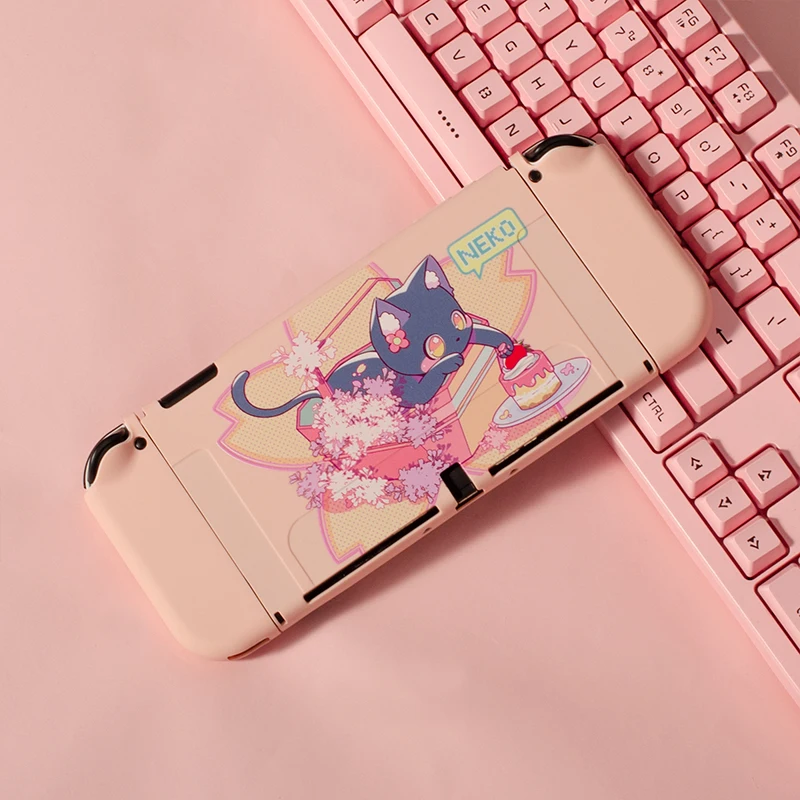 Interruptor caso oled tpu escudo protetor macio para nintendo interruptor oled joycon controlador rosa capa escudo para nintend interruptor oled