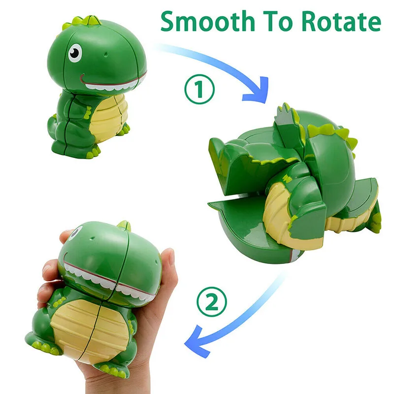 ใหม่ล่าสุด 2*2 การ์ตูนไดโนเสาร์ Cube 2x2x2 Magic Cube การสร้างแบบจําลองสัตว์สร้างสรรค์สนุก Cube 2x2 ปริศนาของเล่นเด็กหรือของขวัญเกม