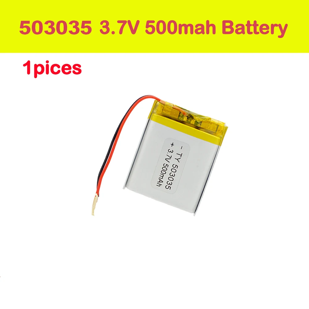 1pc 3.7V 503035 500mAh Rechargeable Battery Gps Polymer Lithium Battery For LED Light Driving Recorder Radio Bluetooth Speaker