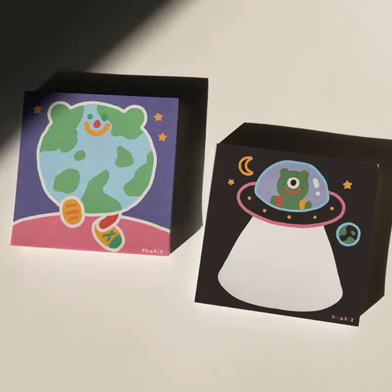 

Ins of The Same Style Korean Star Spaceship Cartoon Sticky Note Book Paper Kawaii School Supplies Korean Stationery Office