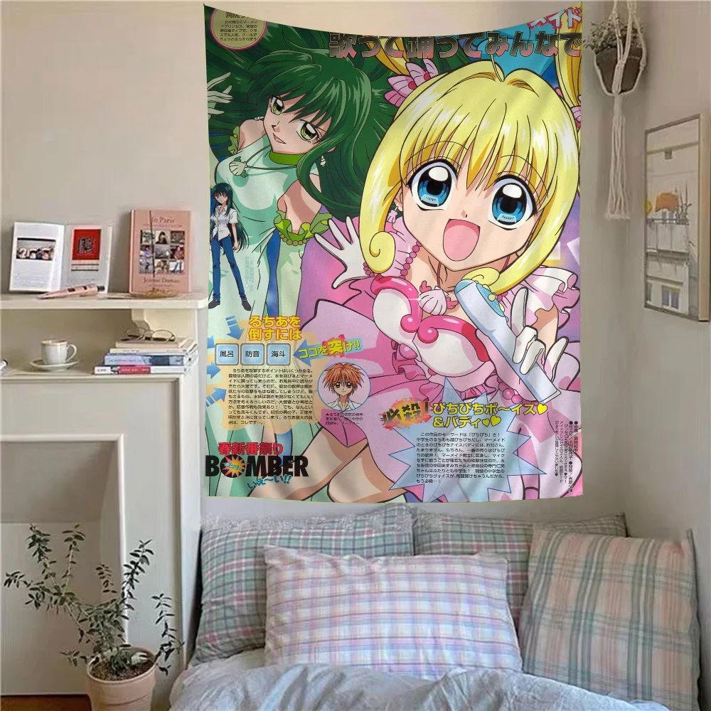 Mermaid Melody Anime Pichi Pitch Hanging Bohemian Tapestry Cheap Hippie Wall Hanging Bohemian Wall Tapestries Mandala Wall