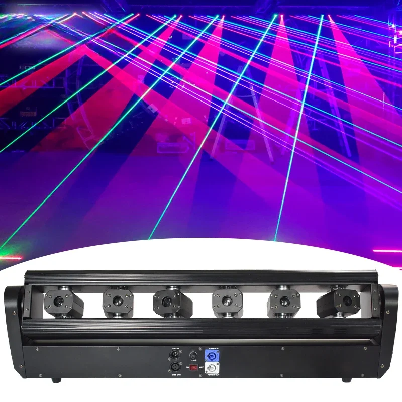 1PCS Stage Lighting Dj  Light 6 Lens Beam Bar Dmx RGB Moving Head