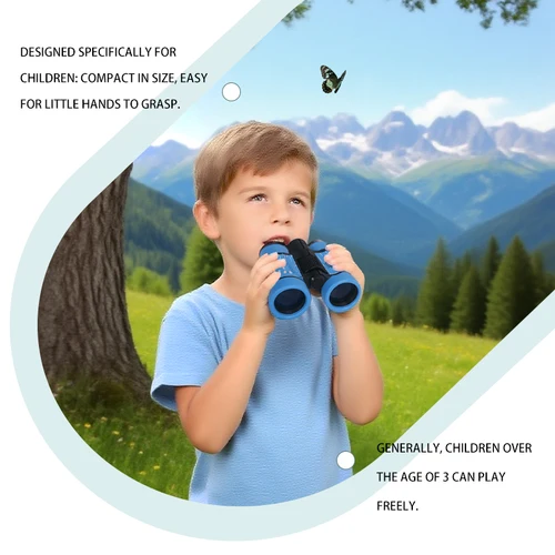 Imagen 2 del producto Telescopio Binocular 4X30 para niños, gran aumento, rompecabezas educativo de alta definición, telescopio óptico de dibujos animados para exteriores