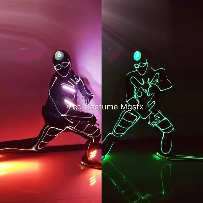 DMX Program Control Optical Fiber LED Dancing Costume LED Light Suits LED Robot