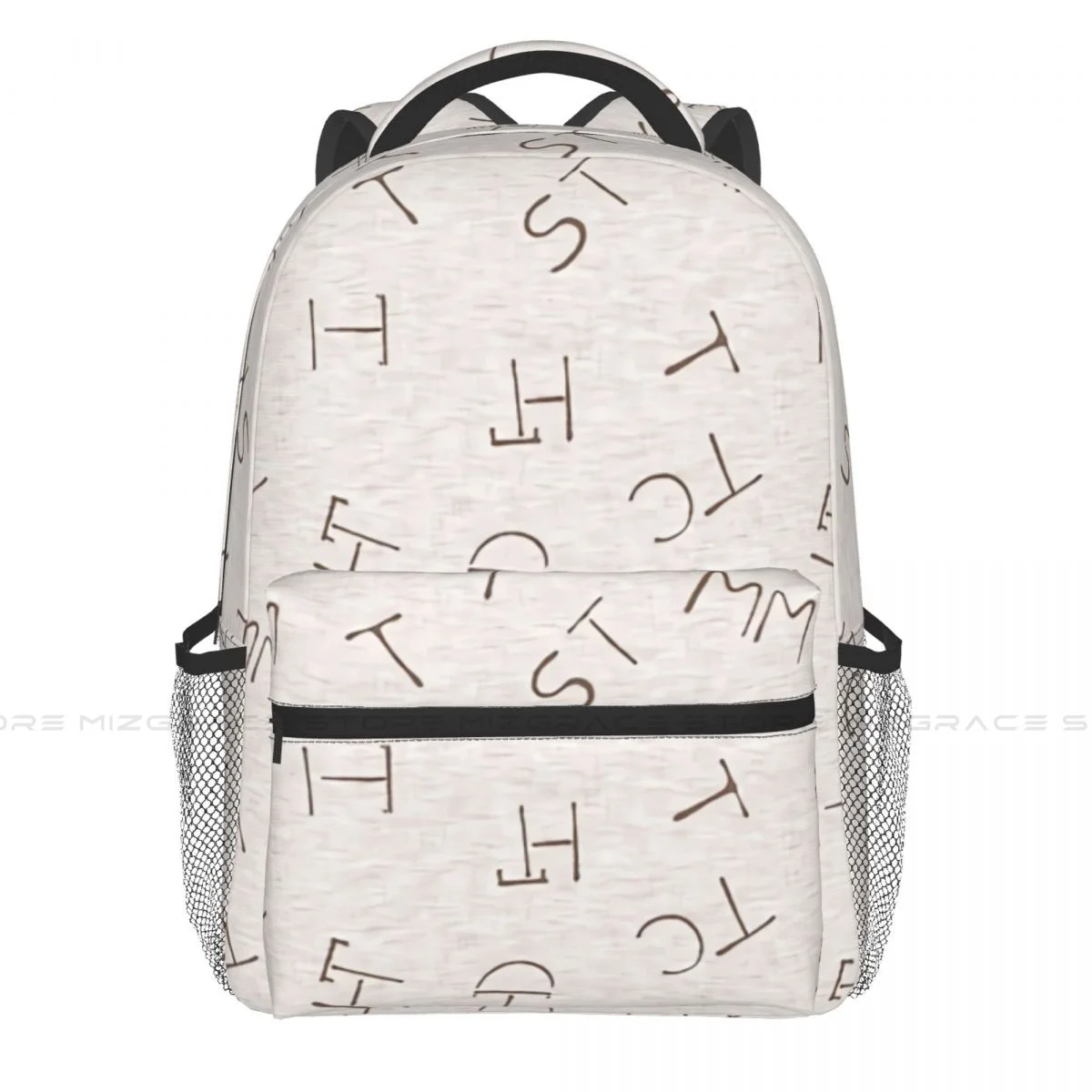 

Cattle Brands Beige Backpacks Casual Print Student School Bag Women Man's Travel Bags Laptop Daypack