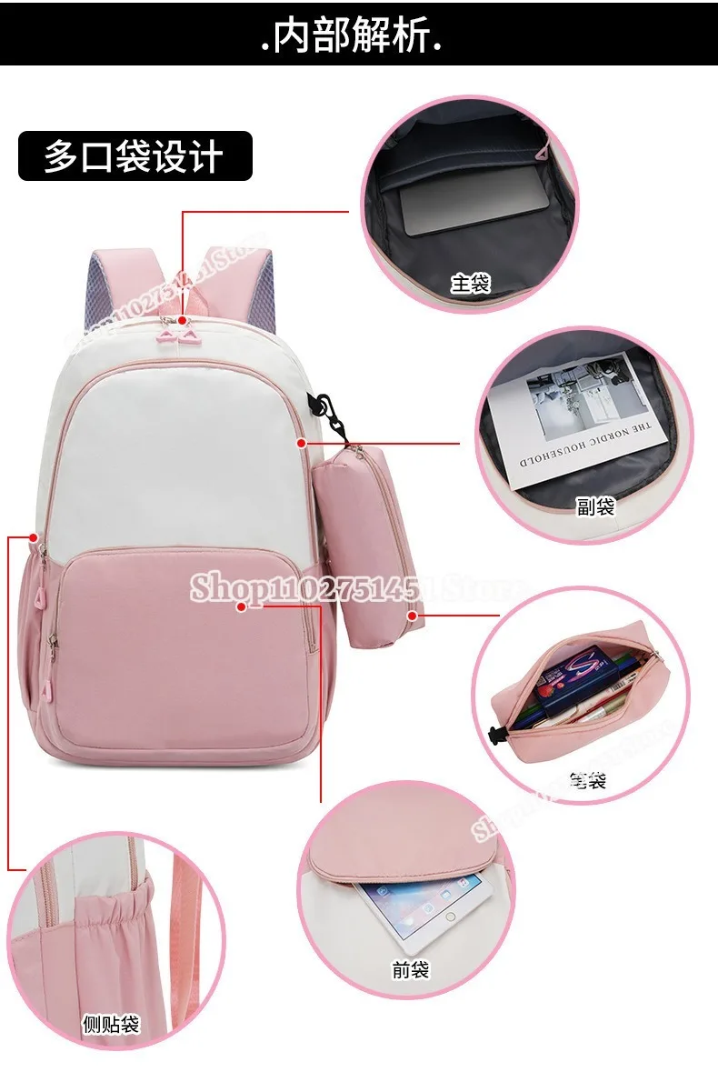 2pcs Miner Crafts Schoolbag with Pencil Case for Students Outdoor Backpack Boys Girls Book Stationery Storage School Bags Gifts view 4