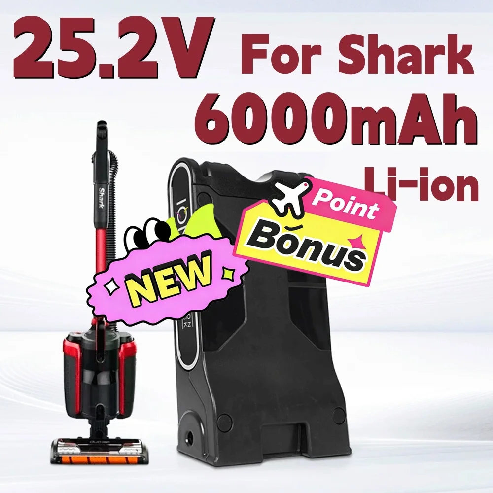 🚧25.2V 6000mAH Lithium-ion Battery Pack, For Shark XBAT200 ION Rocket IONFlex and IONFlex Cordless Vacuums Battery