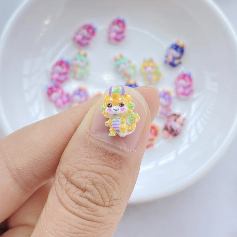 50Pcs New Mixed Nail Art Resin Cartoon Dinosaur Baby Series Designer Charms Rhinestones DIY Craft For Nail 3D Decorations