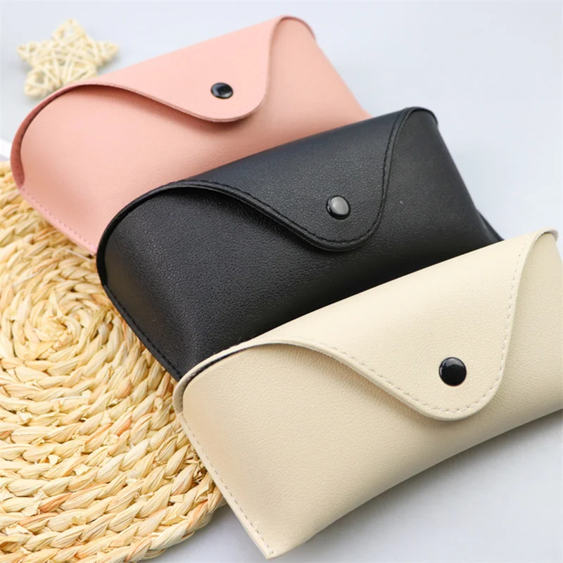 1/3pcs Durable Leather Eye Glasses Sunglasses  Case Convenient Lightweight Protector Box Solid Color Pouch Bag Easy To Carry