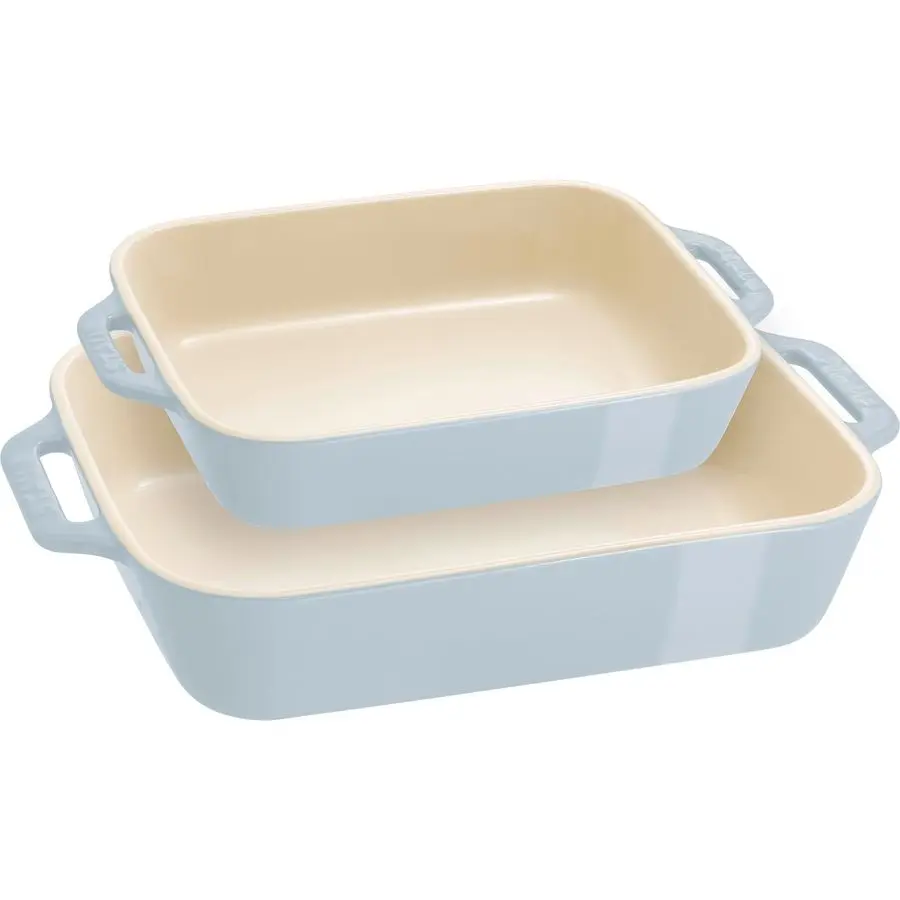 

Ceramic 2pc Rectangular Baking Dish Set, Macaron Pastel Blue