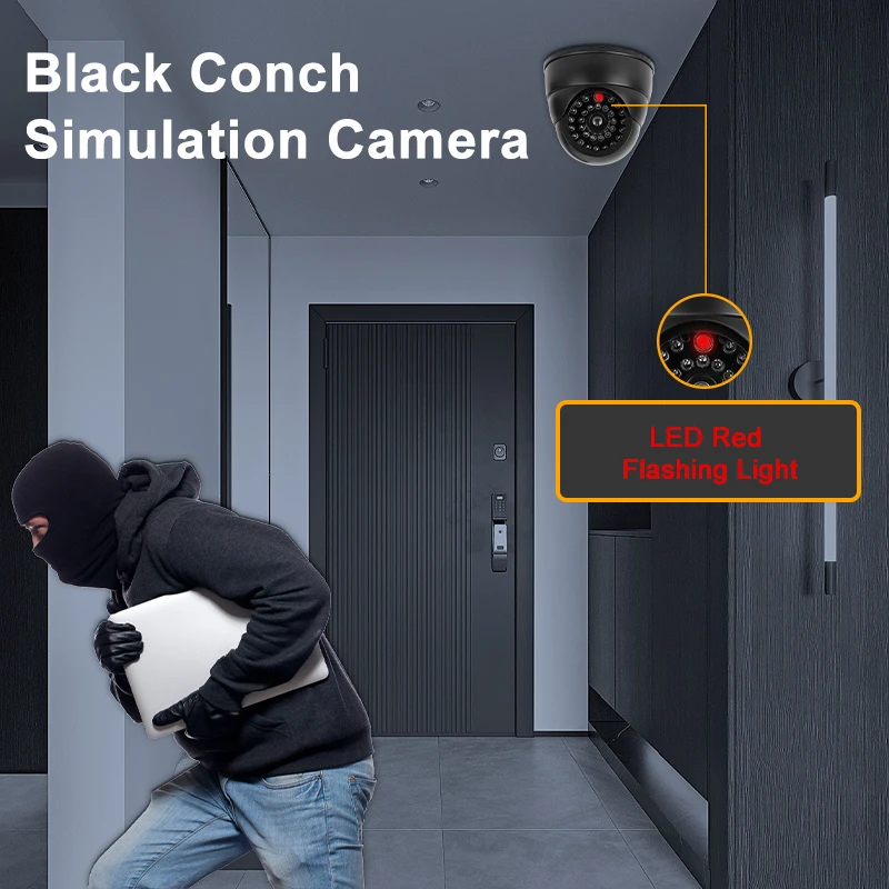 Fake Camera  Simulated Camera CCTV Surveillance Simulation Dome Camera LED Light Deter Thieves Protection Home Office Security