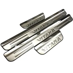 For Vitara 2016 2017 2015 inside Door Sill Scuff Plate Welcome Pedal Stainless Steel Car Styling Accessories