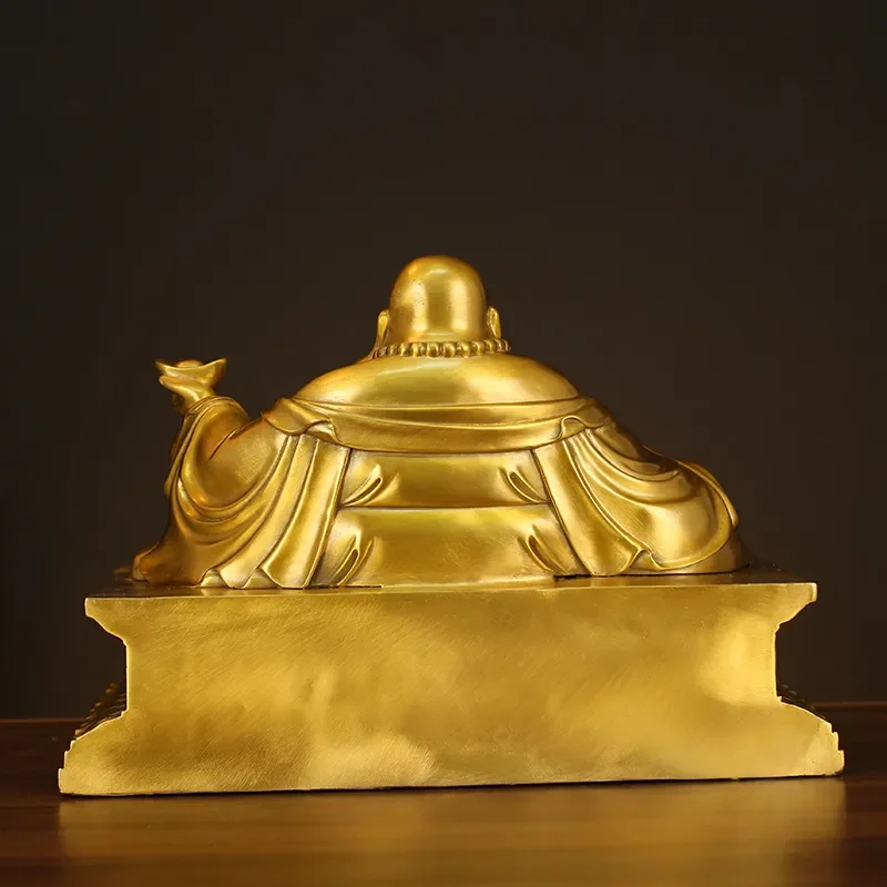 Copper Xiaokou Chang Open Maitreya Buddha Ornament All Copper Tuobao Car Big Belly Buddha Office Desktop Small Yuanbao