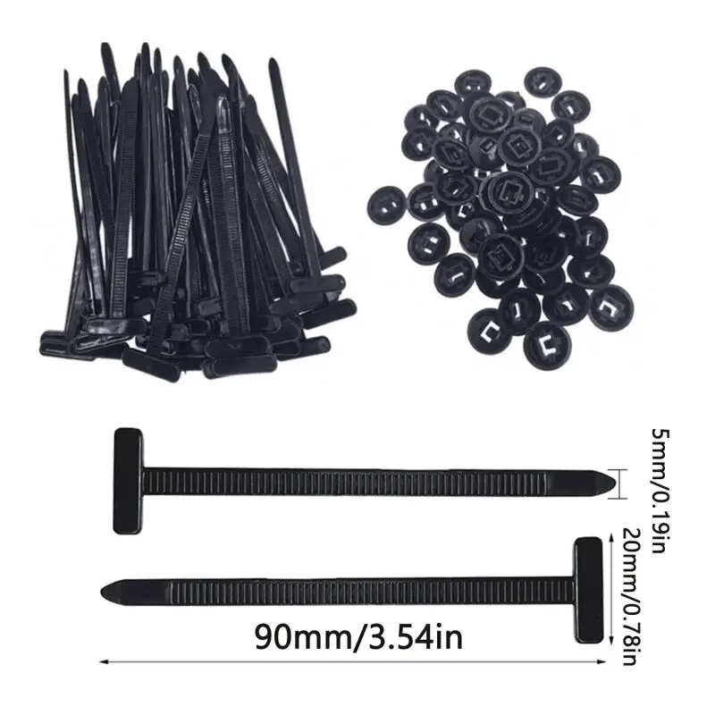 Universal Car Nylon Cable Tie Buckles Heavy Duty Self-Locking Zip Ties Holder with Pin Button Fasteners Car UV Resistant Ties