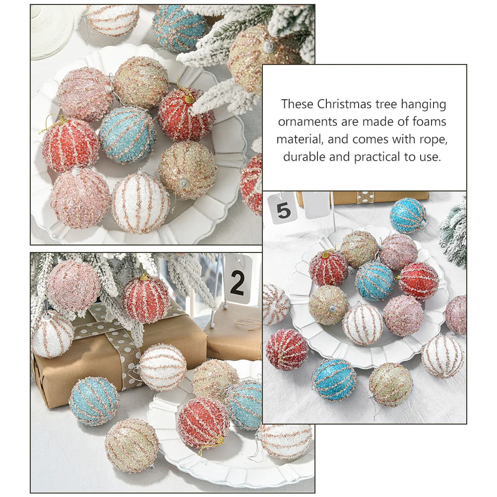 

6Pcs Xmas Tree Hanging Decors Christmas Ball Ornaments Chic Fashion Design for Home Tabletop Fireplace Xmas Party Ornament
