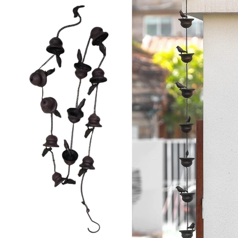 Rain Chain Bird Rain Chain Water Drain Gutter for Home Roof Downspout Decoration