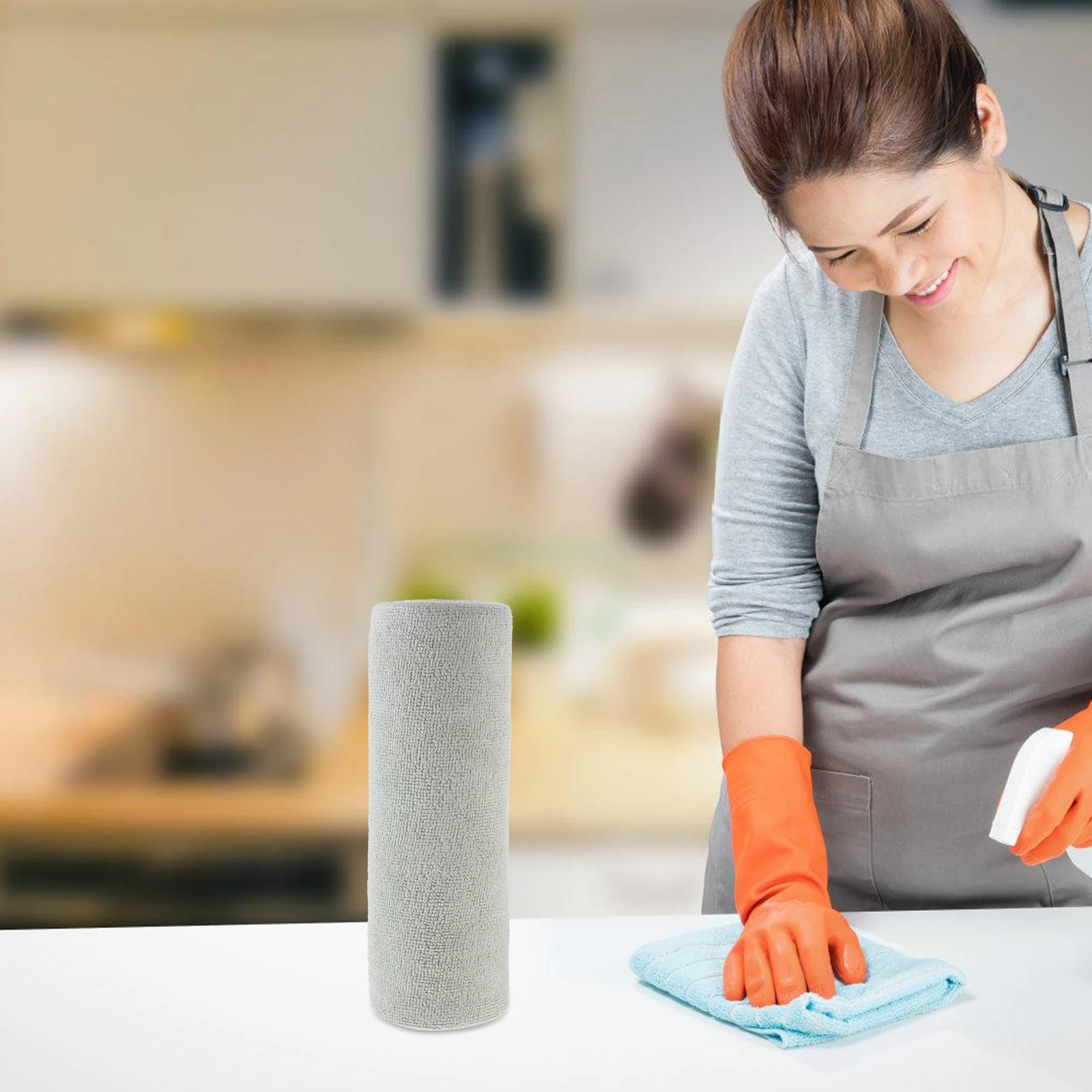 

1 Roll Water Absorbing Dish Cloths Microfiber Cleaning Cloth for Kitchen Countertop Duster Reusable Towels Scrub Stain Resistant