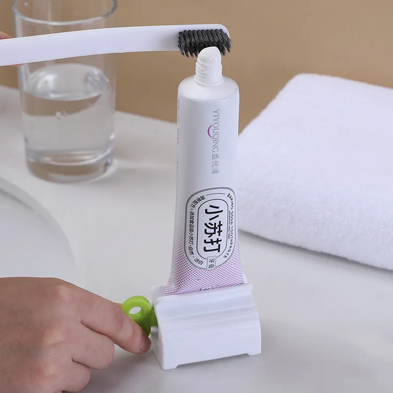 2pc Multifunction Toothpaste Dispenser Manual Squeezer Toothpaste Clip-on Facial Cleanser Squeezer Bathroom Accessories Sets