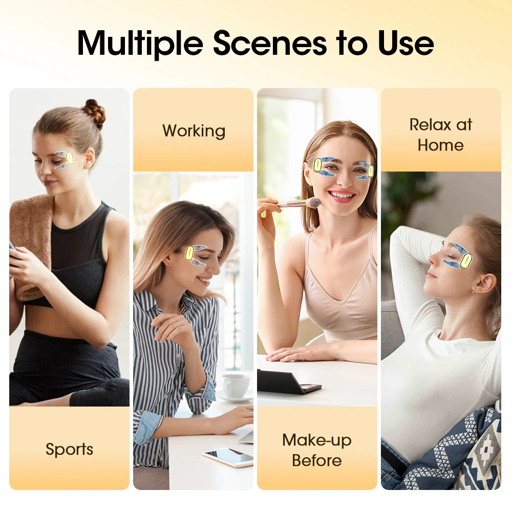 1 Pair EMS Microcurrent Eye Patch Mask Pulse Eye Massager Relieve Fatigue Dark Circles Removal Face Eye Lifting Beauty Device