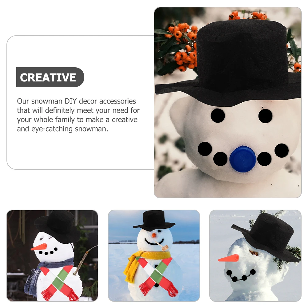 

1Set Christmas Snowman DIY Decoration Prop Dress-Up Kit Snowman Accessories for Outdoor Family Winter Festive Activities