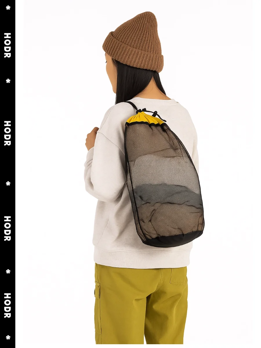 Ultraleichter Mesh-Stuff-Sack mit Kordelzug, Aufbewahrungstasche aus hochdichtem Nylon, Organizer-Beutel für Camping, Wandern, Kleidung, Schlafsack – Detail 8