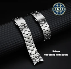 High Quality 22mm Solid Stainless Steel Watchband For Tag Heuer Carrera Bracelet Metal Deployment Clasp Curved Watchstrap silver