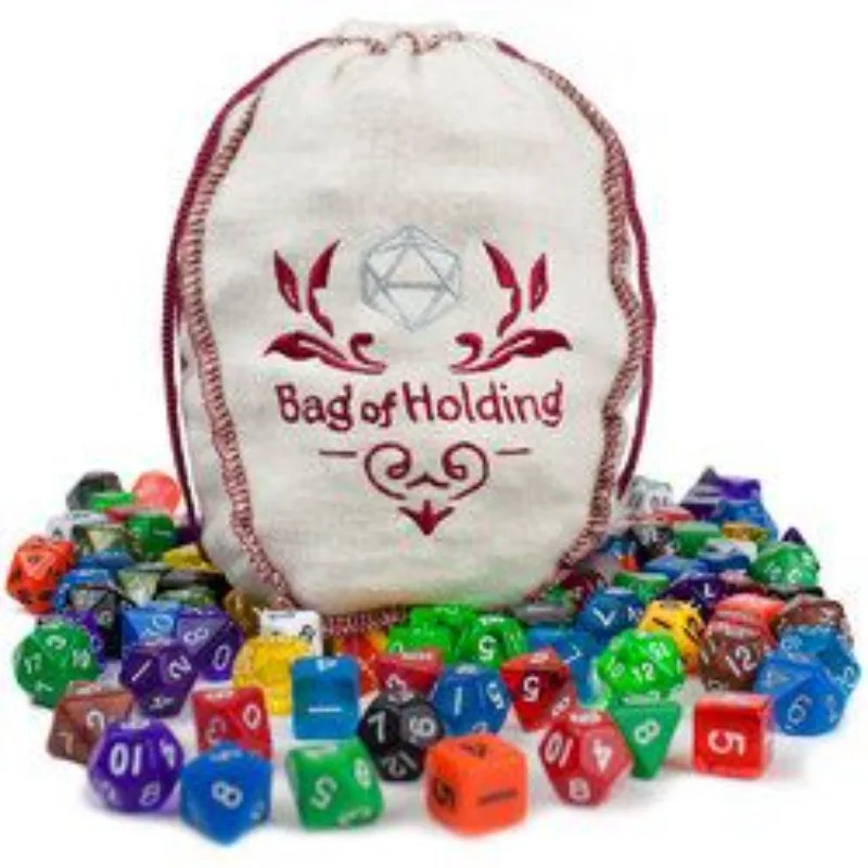 

140 Polyhedral Dice Set with Storage Bag for Desktop Game Multi sided Dices