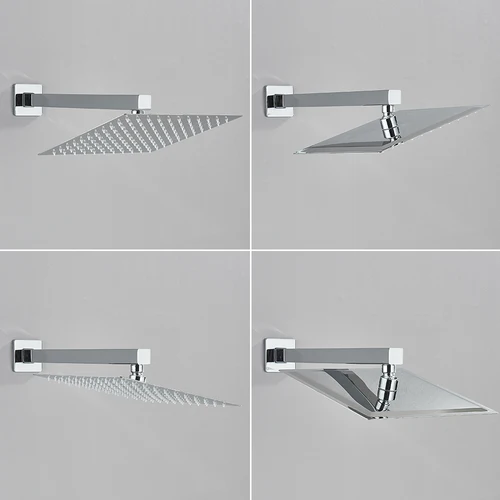 Imagen 2 del producto Juego de ducha cromado oculto, grifo de ducha de baño, grifo mezclador de ducha de baño, grifo de ducha de lluvia en cascada, válvula mezcladora de latón de 2 vías