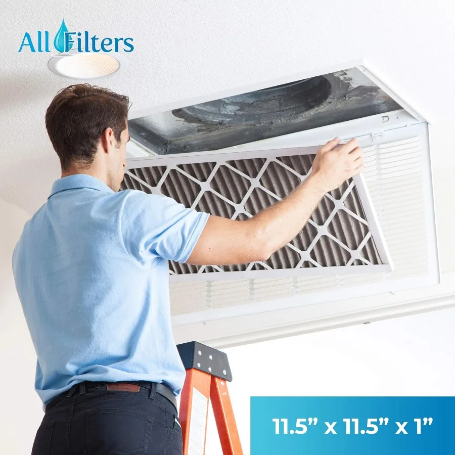 11,5x11,5x1 MERV 13 Filtri dell'aria pieghettati per sistemi HVAC - Confezione da 6 pezzi bianchi per la rimozione della polvere e del polline ad alta efficienza