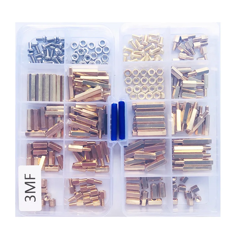 M3 Sechs kant Messing Abstands halter mit Messing Schrauben mutter Kit Platine Motherboard Abstands halter Abstands halter Schraube Mutter Gewinde Säulen halterung Stecker Buchse Abstands halter – Detail 3