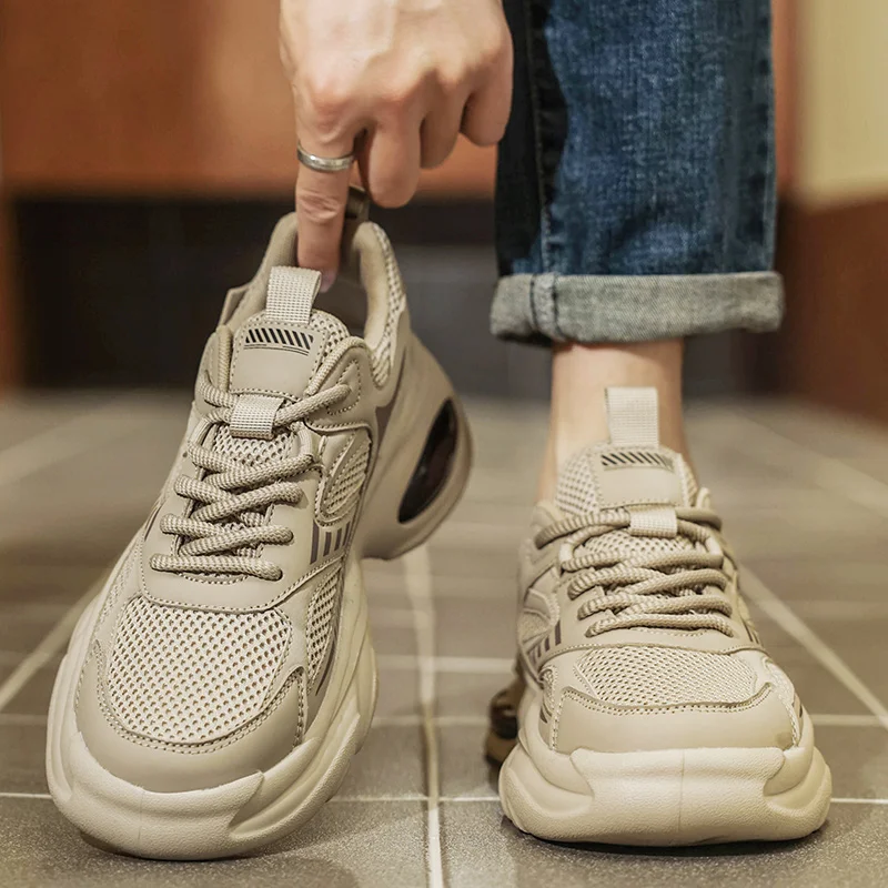 أحذية رياضية كاجوال للرجال قابلة للتنفس، أحذية سباق فاخرة للمدرب، أحذية بدون كعب أنيقة للرجال